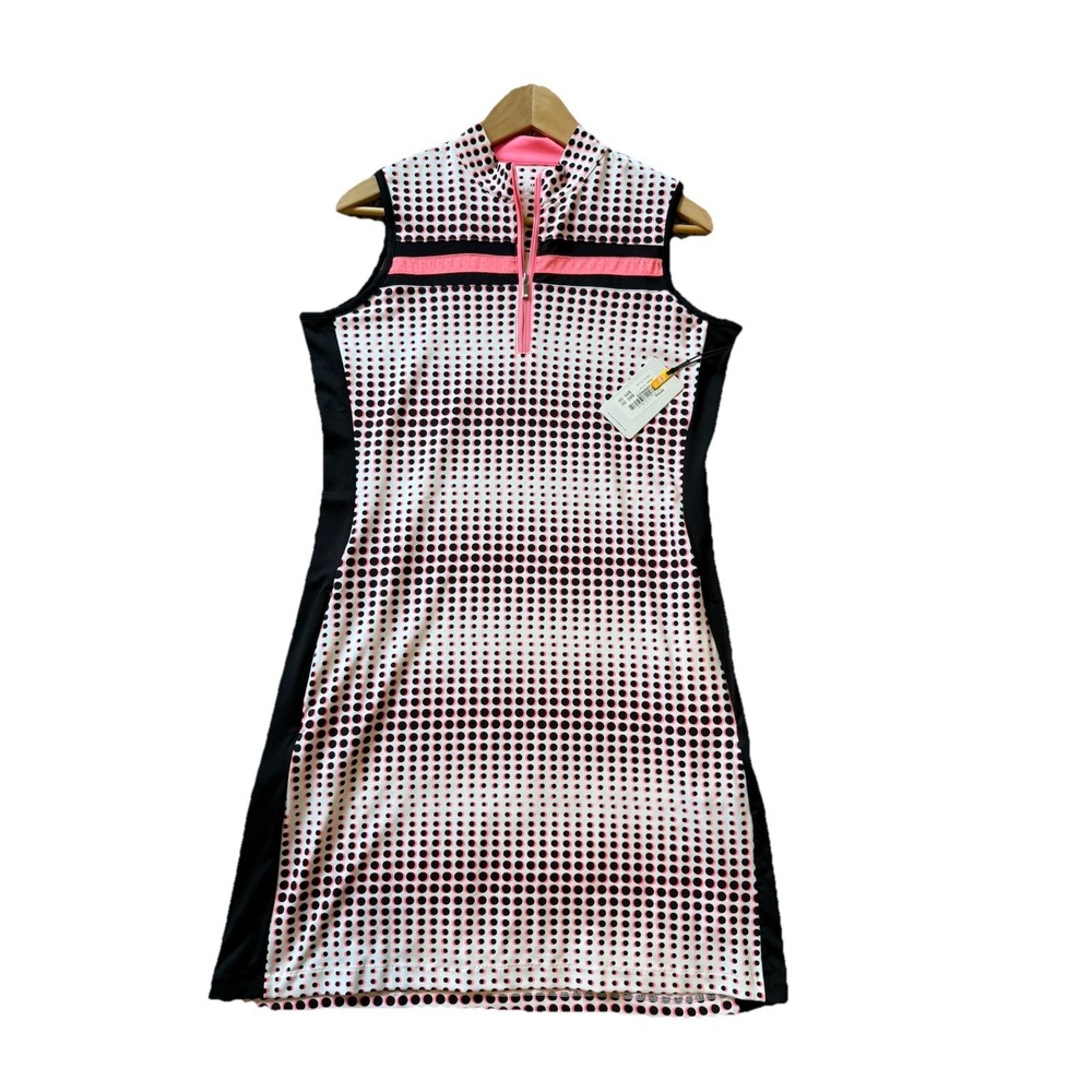Women's Tail Pink Black White Sleeveless Knee Length Athletic Dress Size M Golf
